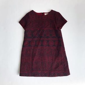 Zara maroon black textured shift dress EUC 7Y